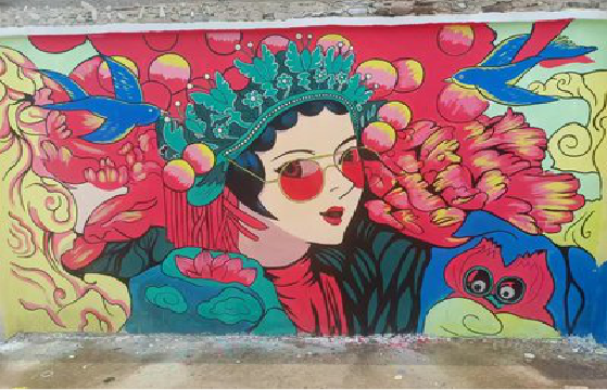 宁陵墙体彩绘-网红墙